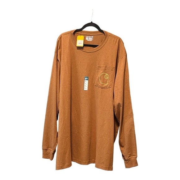 NWT Carhartt Men Relaxed Fit Heavyweight Logo Graphic Long-Sleeve shirt - Picture 2 of 4
